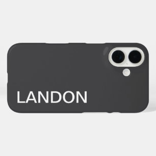 Coque Pour iPhone 16 Nom modifiable en gras moderne, entreprise ou marq