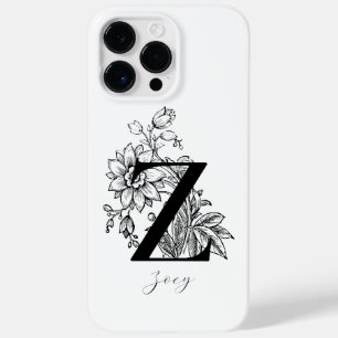 Coque Pour Pour iPhone 14 Pro Max Nom monogramme lettre botanique Z