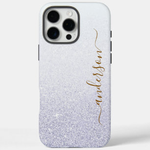 Coques iPhone 16 Pro Max Nom monogrammé pailleté élégant