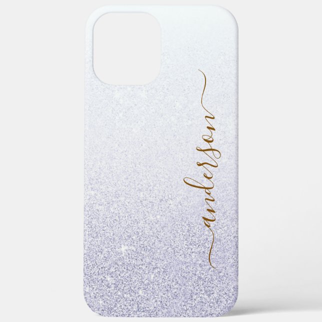 Coques Case-Mate iPhone Nom monogrammé pailleté élégant (Verso)
