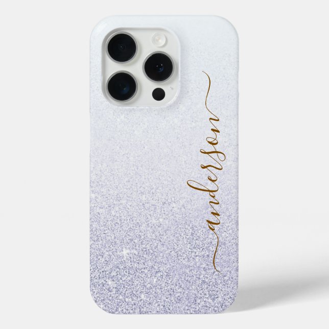 Coques Case-Mate iPhone Nom monogrammé pailleté élégant (Verso)