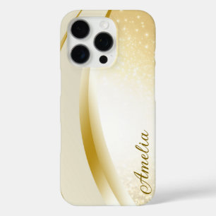 Coques iPhone 16 Pro Nom monogrammé pailleté élégant