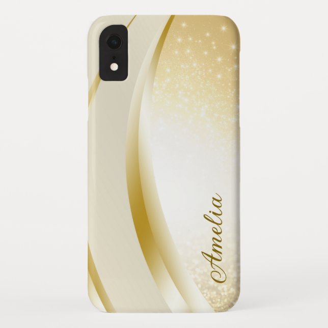 Coques Case-Mate iPhone Nom monogrammé pailleté élégant (Dos)