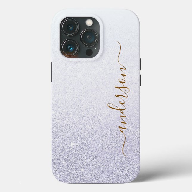 Coques Case-Mate iPhone Nom monogrammé pailleté élégant (Verso)