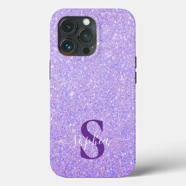Coques Case-Mate iPhone Nom monogrammé pailleté élégant (Verso)