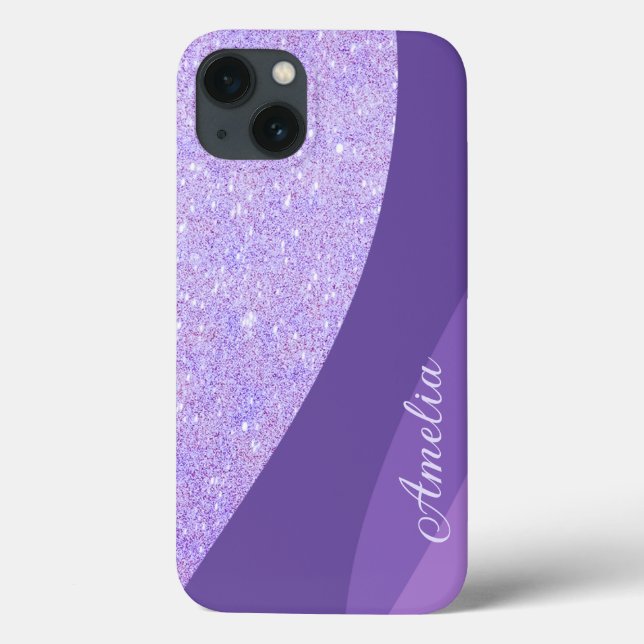 Coques Case-Mate iPhone Nom monogrammé pailleté élégant (Verso)