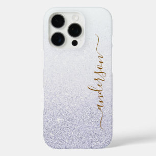 Coques iPhone 16 Pro Nom monogrammé pailleté élégant