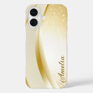Coque Pour iPhone 16 Nom monogrammé pailleté élégant