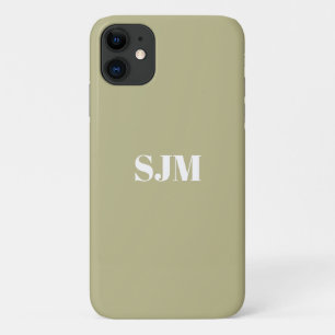 Case-Mate iPhone Case Nom monogramme personnalisé minimal sauge vert bla