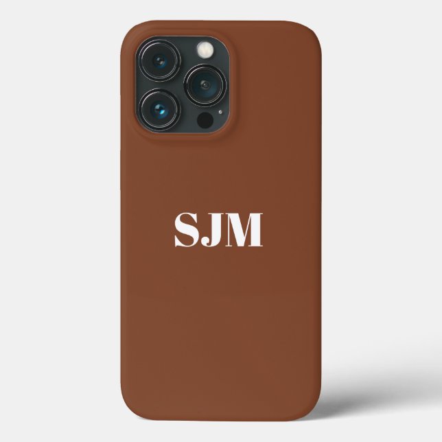Coques Case-Mate iPhone Nom monogramme personnalisé minimaliste sépia et b (Verso)