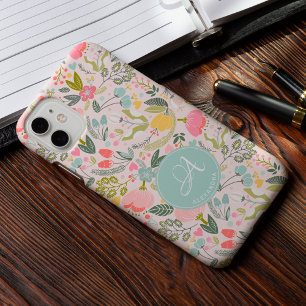 Case-Mate iPhone Case Nom monogramme rose mignon personnalisé girly