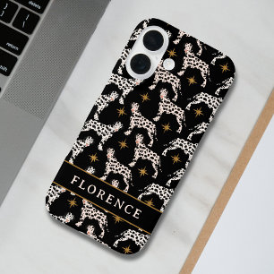 Coque Pour iPhone 16 Nom Motif des étoiles DogGold de Dalmatie
