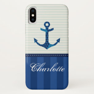 Etui iPhone Case-Mate Nom nautique de coutume d'Ancre de motif de