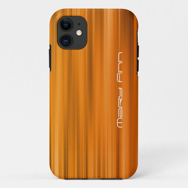 Coques Case-Mate iPhone Nom orange élégant de coutume de texture (Dos)