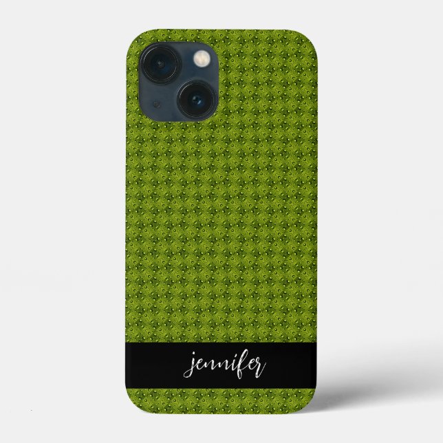 Coques Case-Mate iPhone Nom personnalisable Grass avec gouttes d'eau motif (Verso)