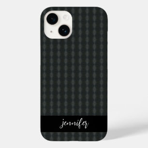 Coque Pour iPhone 14 Nom personnalisable Gris acier sans soudure motif