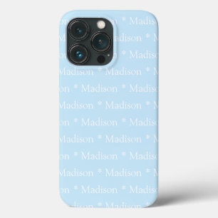 Case-Mate iPhone Case Nom personnalisable, texte, bleu clair blanc