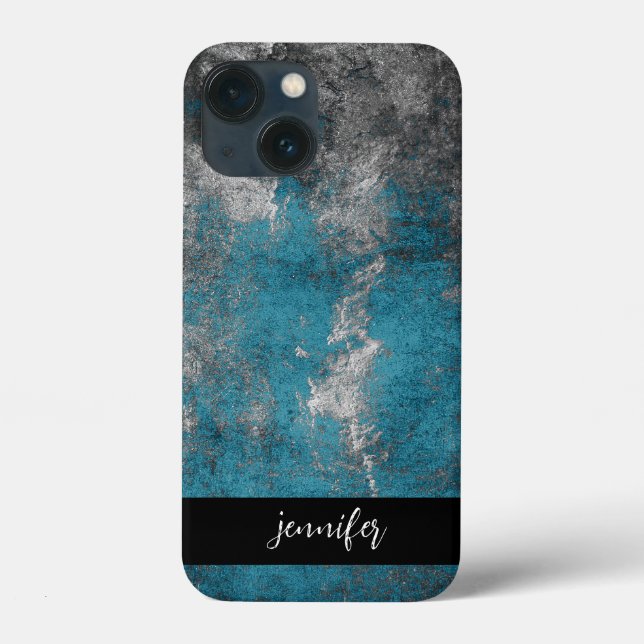 Coques Case-Mate iPhone Nom personnalisable texture de grunge Abstraite (Verso)