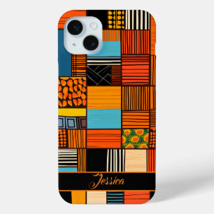 Coque iPhone 15 Mini Nom personnalisé African Print