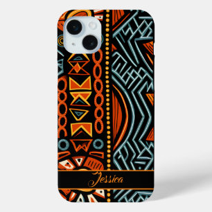 Coque iPhone 15 Mini Nom personnalisé African Print