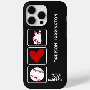 Coque iPhone 15 Pro Max Nom personnalisé Baseball