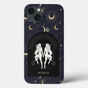 Case-Mate iPhone Case Nom personnalisé Black Mystic Zodiac Gemini