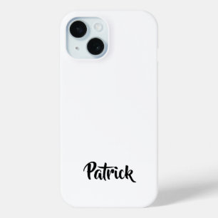 Coque Pour iPhone 15 Nom personnalisé blanc