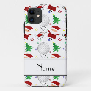 Coque Case-Mate Pour iPhone Nom personnalisé blanc de golf de noël