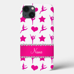 Etui iPhone Case-Mate Nom personnalisé blanc rose gymnastique étoiles co