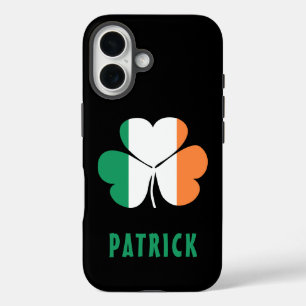 Coque Pour iPhone 16 Nom personnalisé Celtic Irlande Shamrock Drapeau i