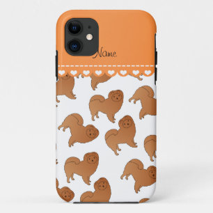 Coque iPhone 11 Nom personnalisé Chiens de chow blanc chow