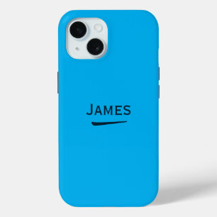 Coque Pour iPhone 15 Nom Personnalisé Ciel bleu moyen