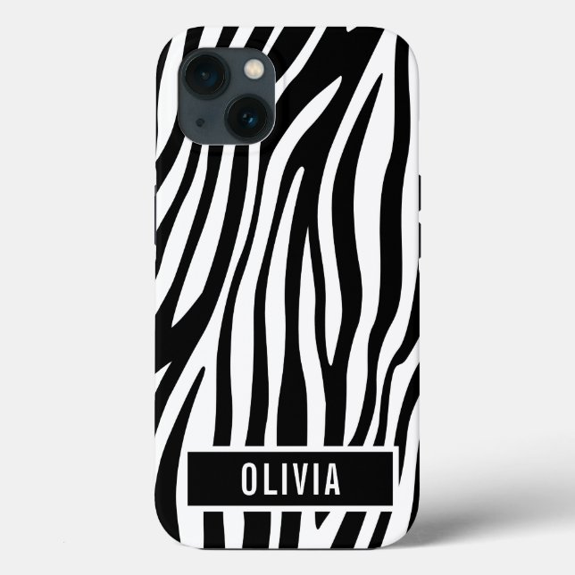 Coques Case-Mate iPhone Nom personnalisé classique Zebra Poster de animal  (Verso)
