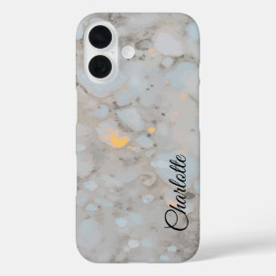 Coque Pour iPhone 16 Nom personnalisé Crystal blanc