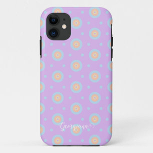 Case-Mate iPhone Case Nom personnalisé Cute Pastel Rainbow Bullseyes Mot