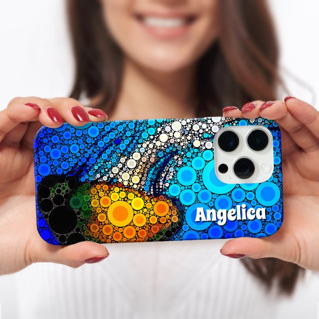 Coques Case-Mate iPhone Nom personnalisé de la méduse orange (Créateur téléchargé)