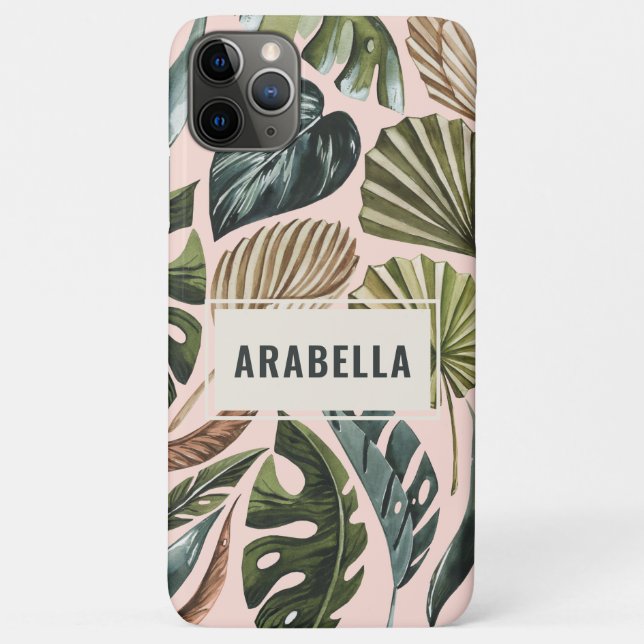 Coques Case-Mate iPhone Nom personnalisé de la plante tropicale (Dos)