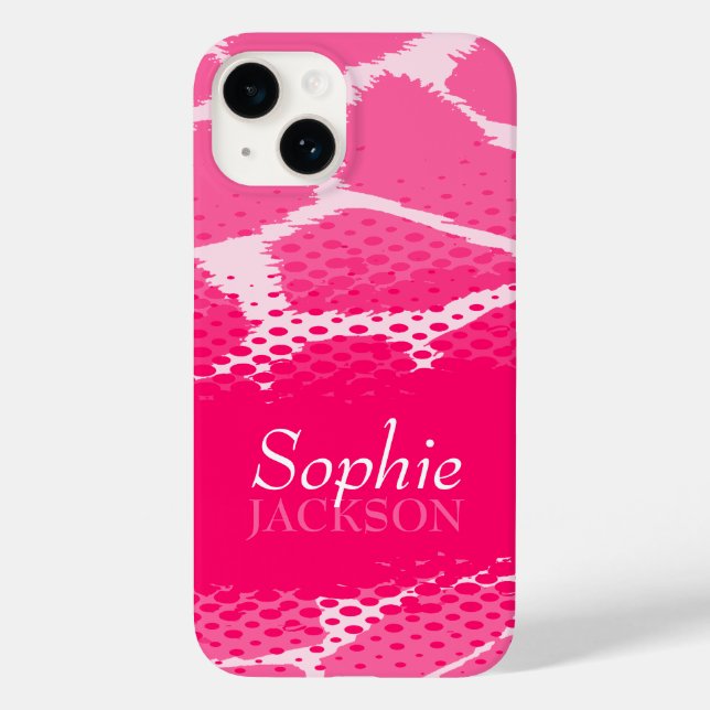Coques Case-Mate iPhone Nom personnalisé de l'animal graphique rose (Verso)