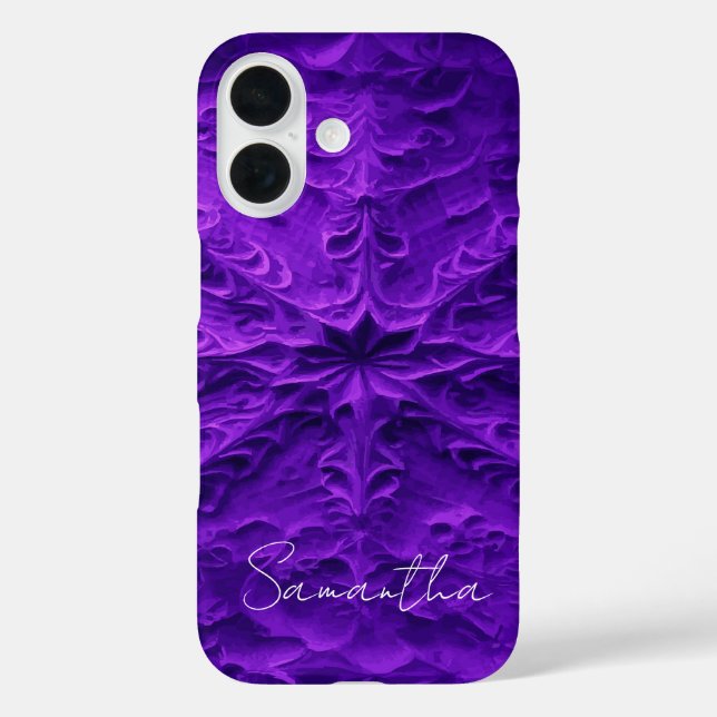 Coques Case-Mate iPhone Nom personnalisé de violet texturé (Verso)