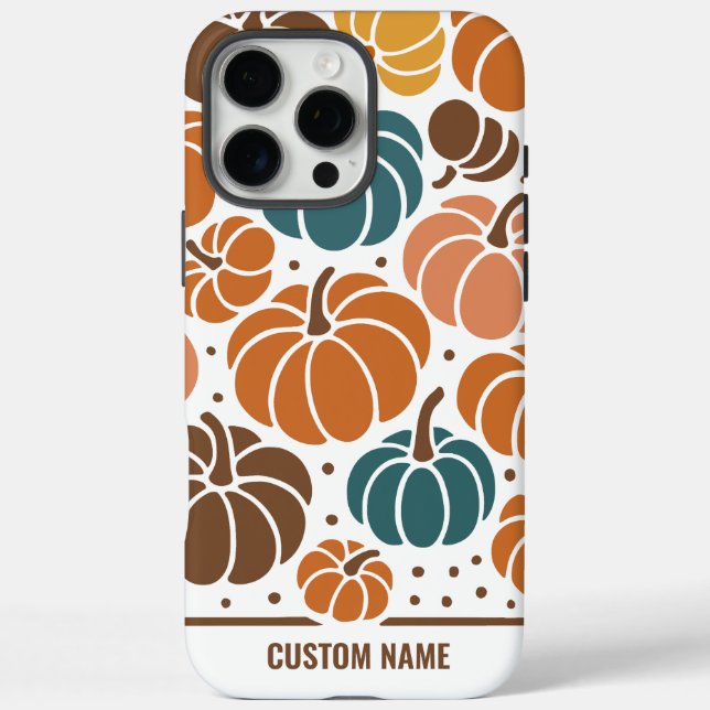 Coques Case-Mate iPhone Nom personnalisé du Citrouille d'automne mou Autom (Verso)