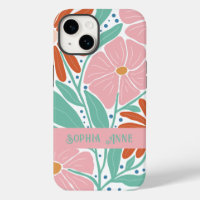 Nom personnalisé du modèle floral rétro
