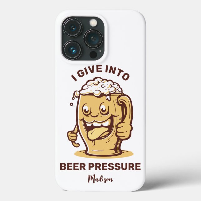 Coques Case-Mate iPhone Nom personnalisé et bière texte amusant (Verso)