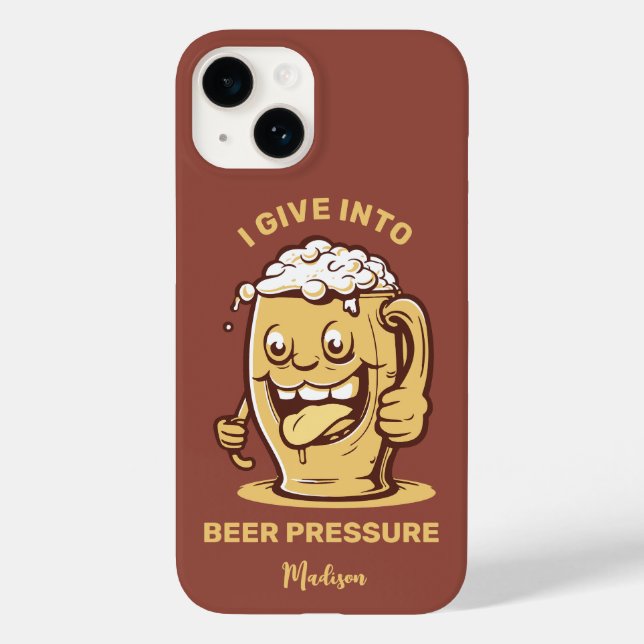 Coques Case-Mate iPhone Nom personnalisé et bière texte amusant (Verso)