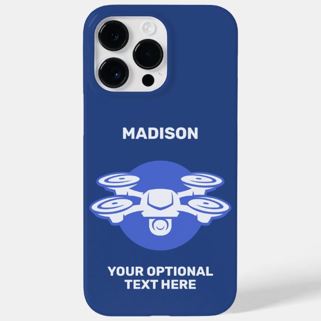 Coques Case-Mate iPhone Nom personnalisé et drone de texte (Verso)