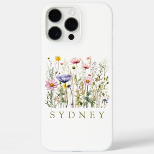 Coques iPhone 16 Pro Max Nom personnalisé fleur sauvage
