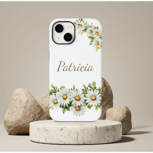 Coque Pour iPhone 14 Nom personnalisé Fleurs de marguerite Fleurs de ma