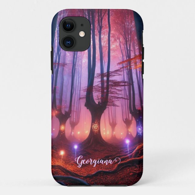 Coques Case-Mate iPhone Nom personnalisé Forêt de Whimsigoth enchantée aut (Dos)