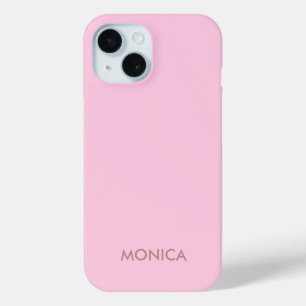 Coque Pour iPhone 15 Nom personnalisé girly rose