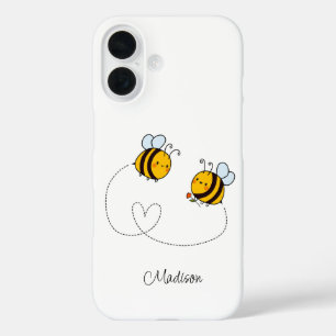 Coque Pour iPhone 16 Nom personnalisé Happy Love Bees