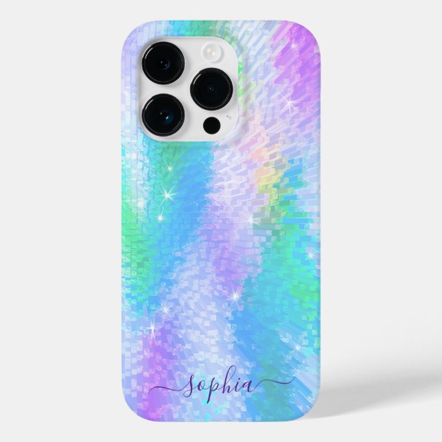 Coques Case-Mate iPhone Nom personnalisé Holographique (Verso)